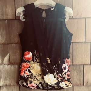 🇨🇦 V-Neck Floral Printing Blouse Sleeveless T-Shirt Summer Tops made in Canada